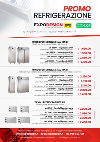 PROMO REFRIGERAZIONE Zanussi Professional e ExpoDesign